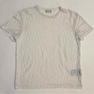 dior white sheer logo tee
